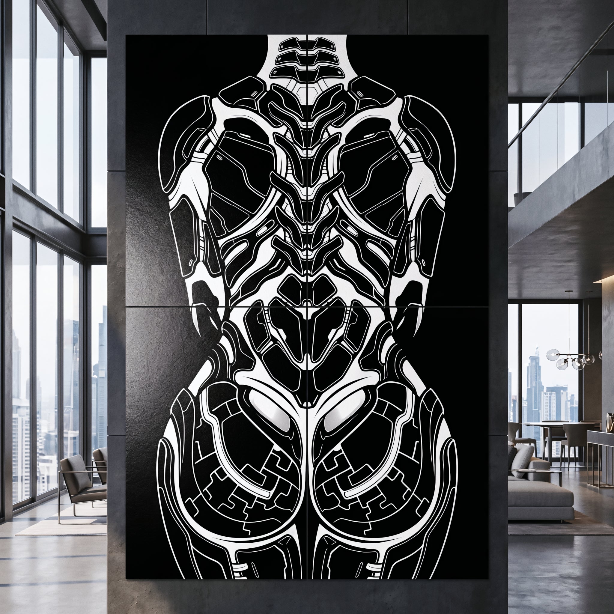 AEGIS | Biomechanical Female Form Op Art | Luxury Multi-Print Wall Art