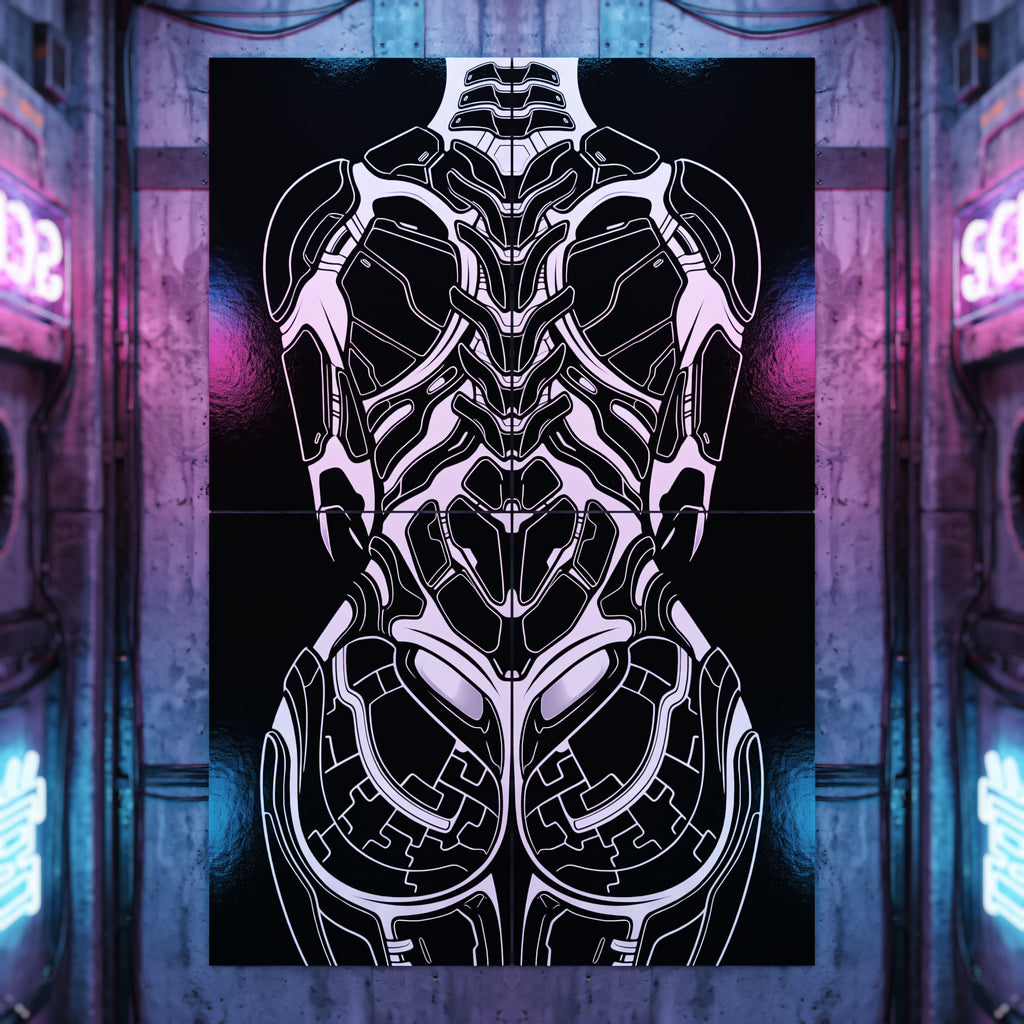 AEGIS | Biomechanical Female Form Op Art | Luxury Multi-Print Wall Art