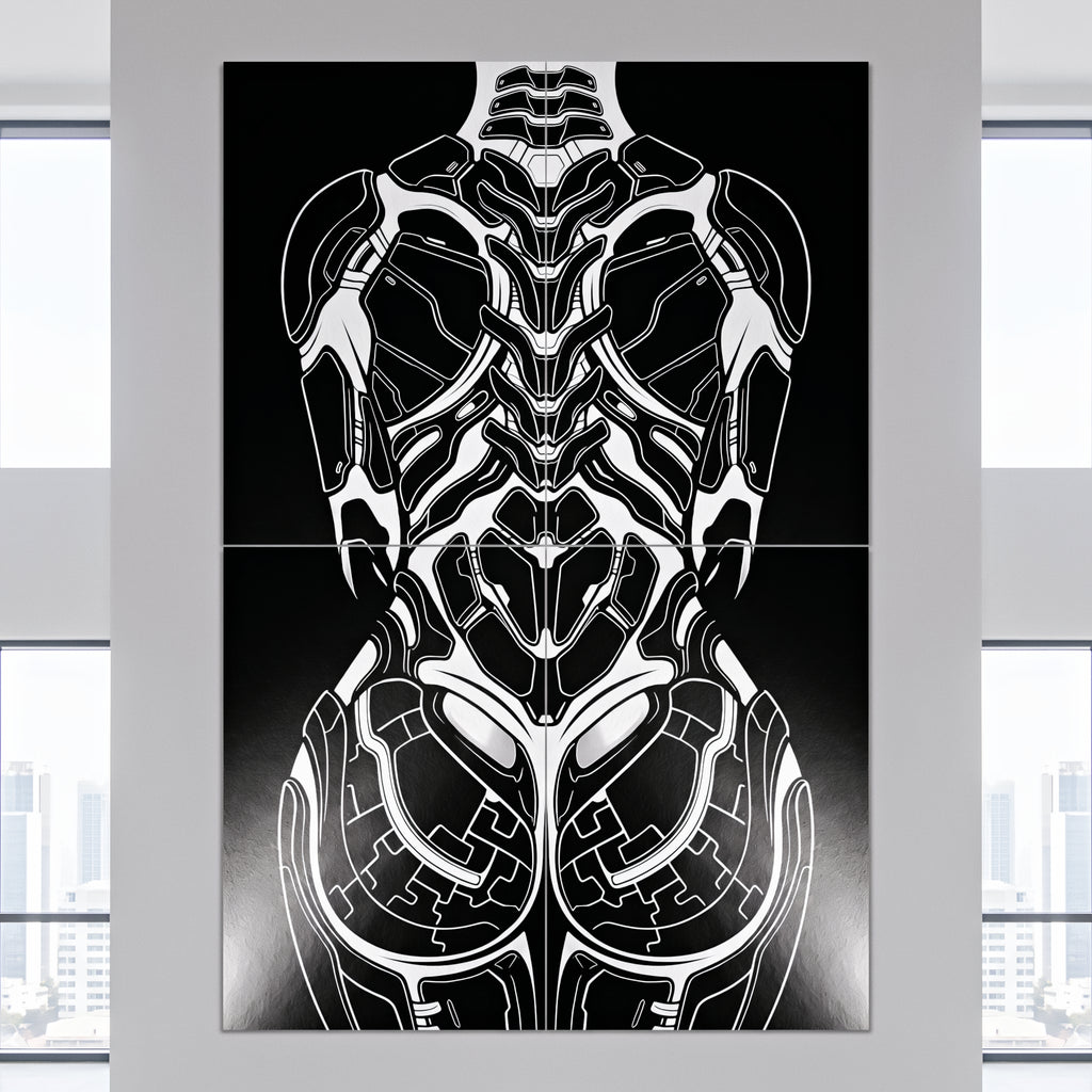 AEGIS | Biomechanical Female Form Op Art | Luxury Multi-Print Wall Art