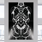 AEGIS | Biomechanical Female Form Op Art | Luxury Multi-Print Wall Art