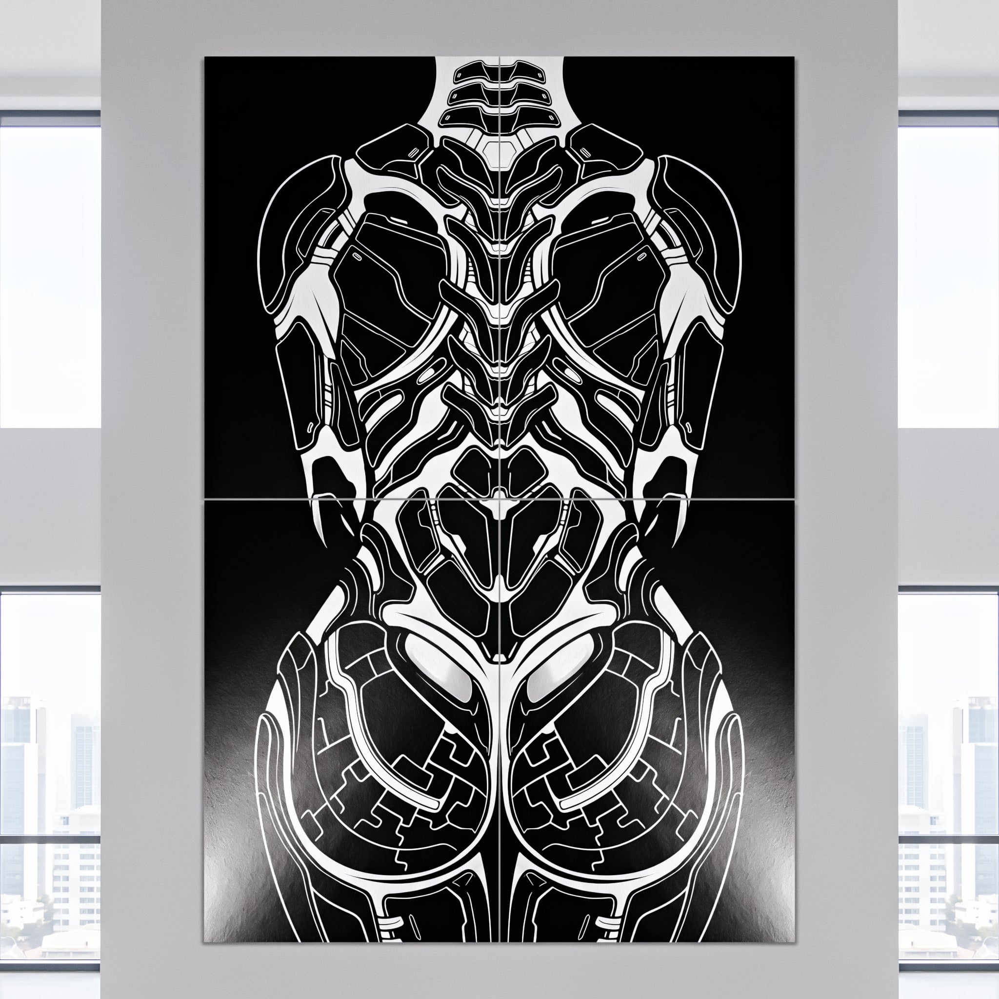 AEGIS | Biomechanical Female Form Op Art | Luxury Multi-Print Wall Art