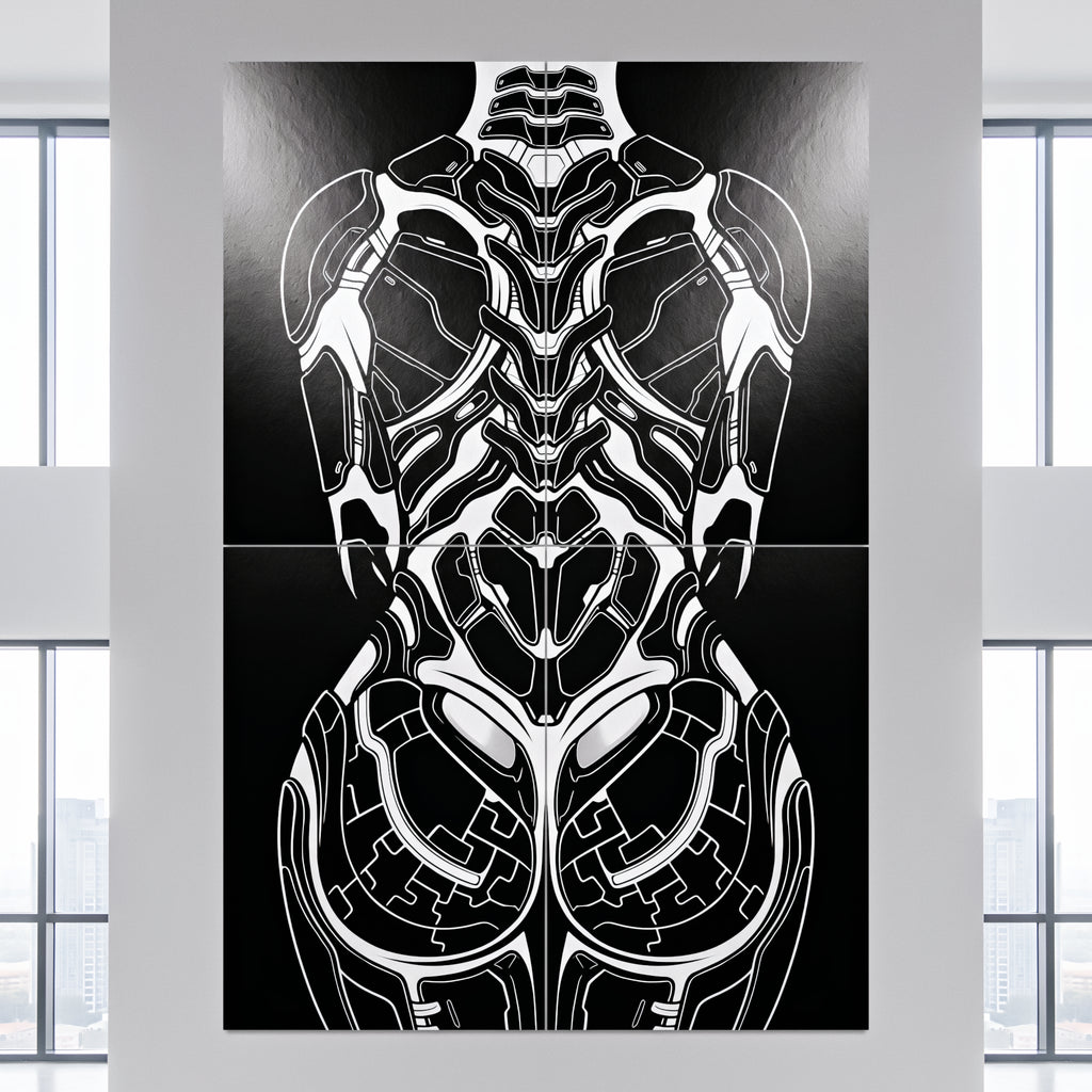 AEGIS | Biomechanical Female Form Op Art | Luxury Multi-Print Wall Art