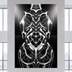 AEGIS | Biomechanical Female Form Op Art | Luxury Multi-Print Wall Art