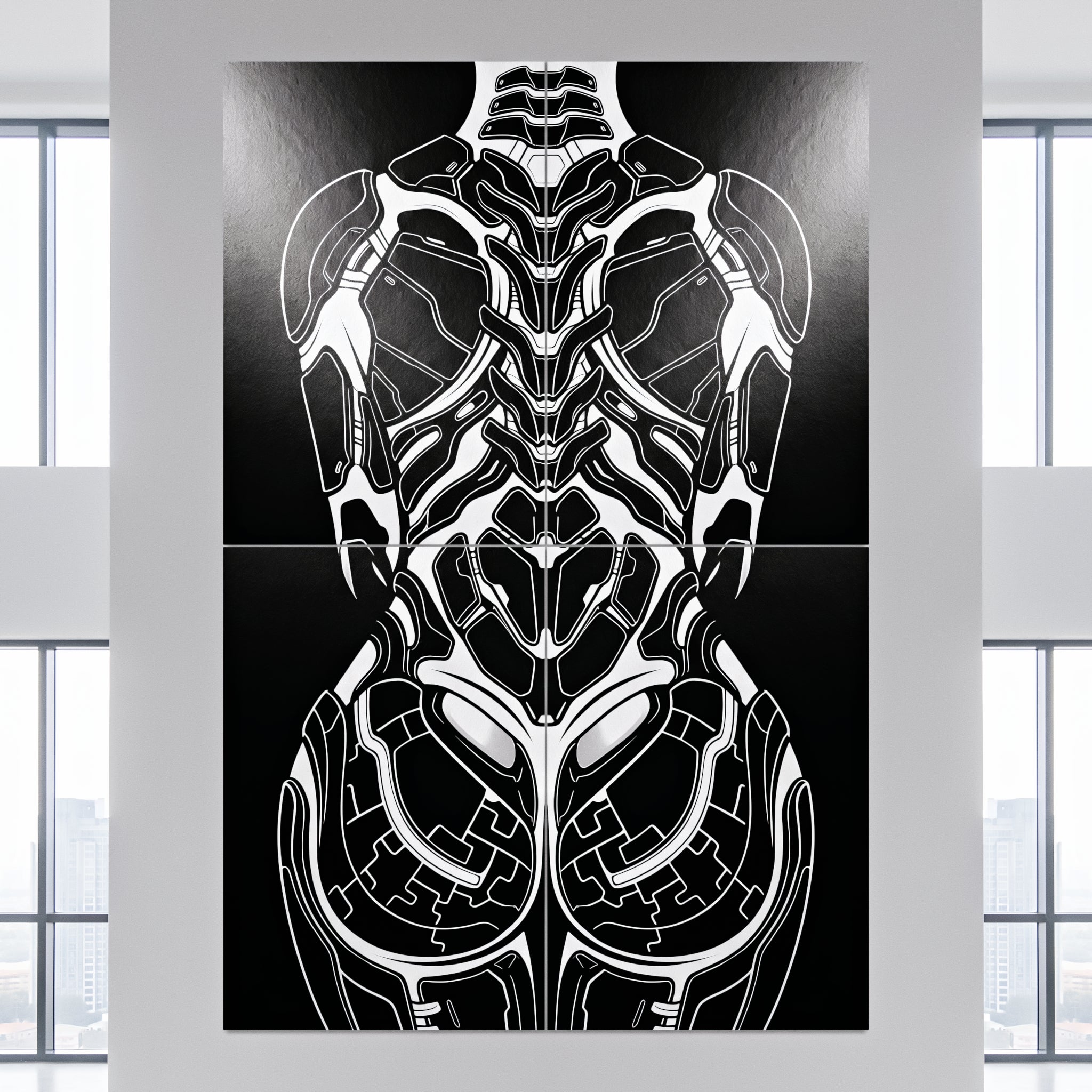 AEGIS | Biomechanical Female Form Op Art | Luxury Multi-Print Wall Art