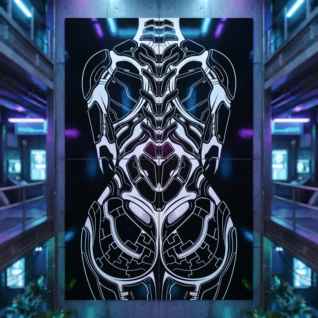 AEGIS | Biomechanical Female Form Op Art | Luxury Multi-Print Wall Art