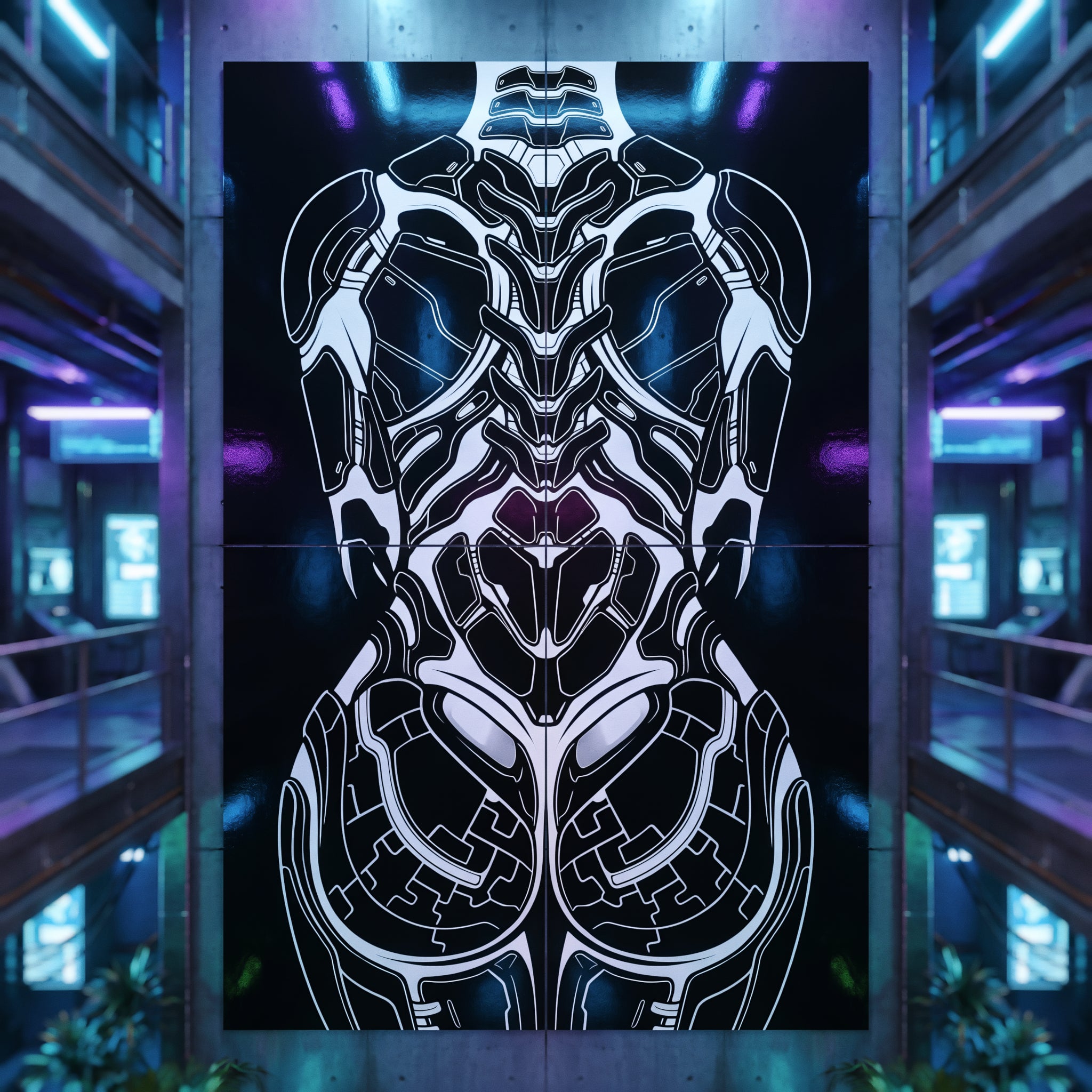 AEGIS | Biomechanical Female Form Op Art | Luxury Multi-Print Wall Art