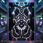 AEGIS | Biomechanical Female Form Op Art | Luxury Multi-Print Wall Art