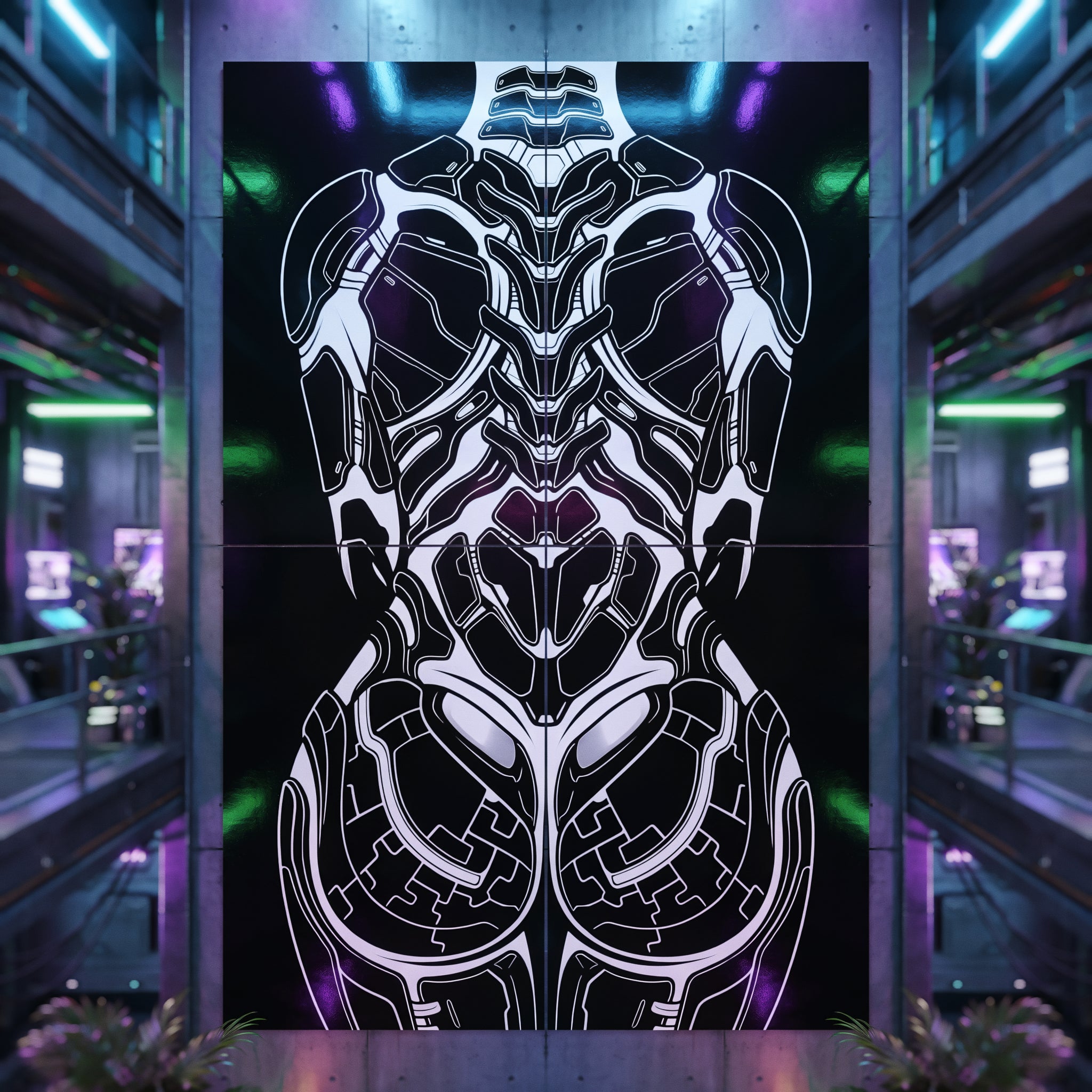 AEGIS | Biomechanical Female Form Op Art | Luxury Multi-Print Wall Art