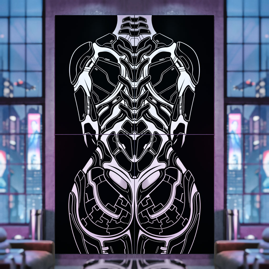AEGIS | Biomechanical Female Form Op Art | Luxury Multi-Print Wall Art