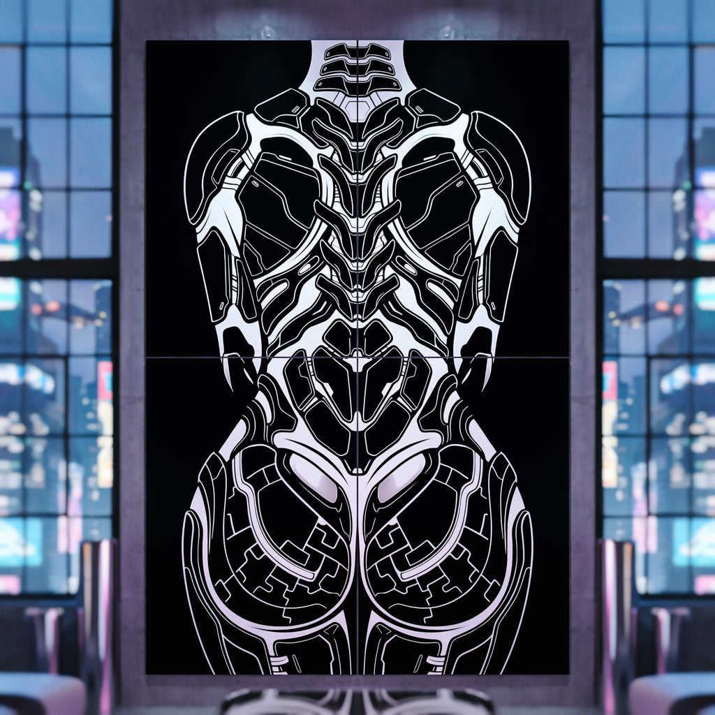 AEGIS | Biomechanical Female Form Op Art | Luxury Multi-Print Wall Art