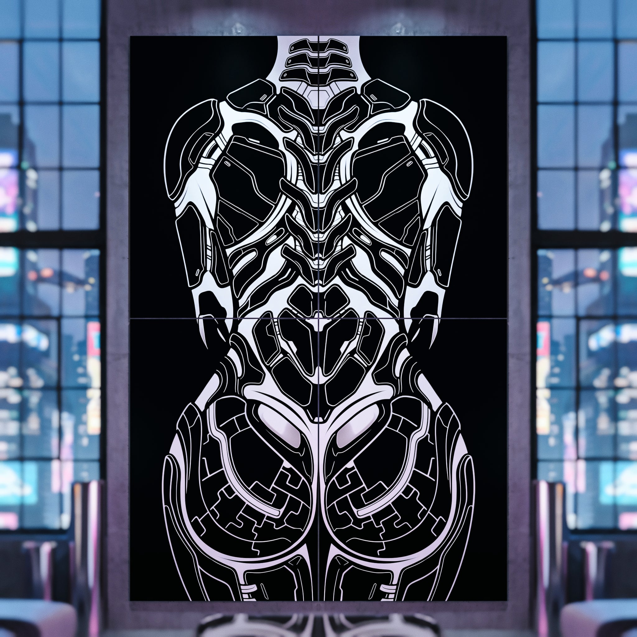 AEGIS | Biomechanical Female Form Op Art | Luxury Multi-Print Wall Art