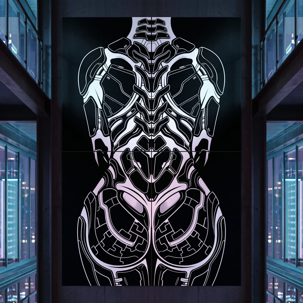 AEGIS | Biomechanical Female Form Op Art | Luxury Multi-Print Wall Art