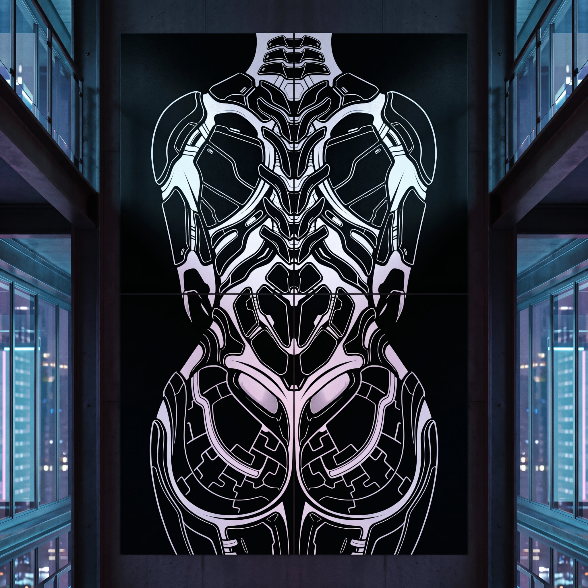 AEGIS | Biomechanical Female Form Op Art | Luxury Multi-Print Wall Art