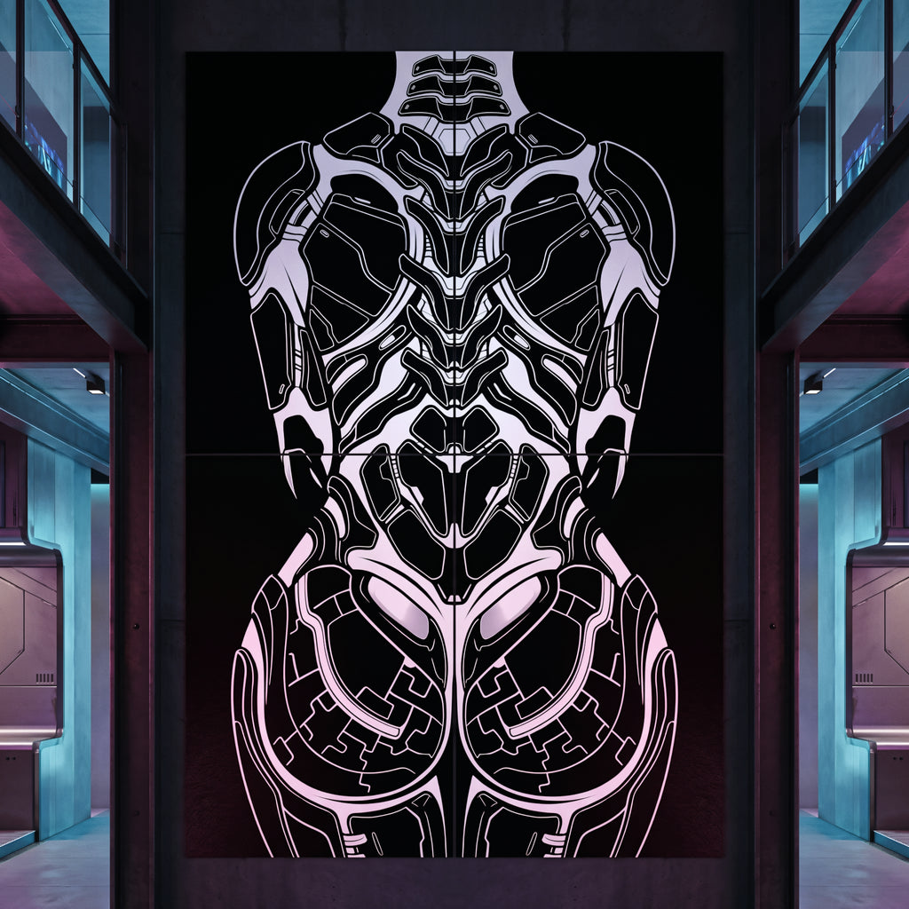 AEGIS | Biomechanical Female Form Op Art | Luxury Multi-Print Wall Art