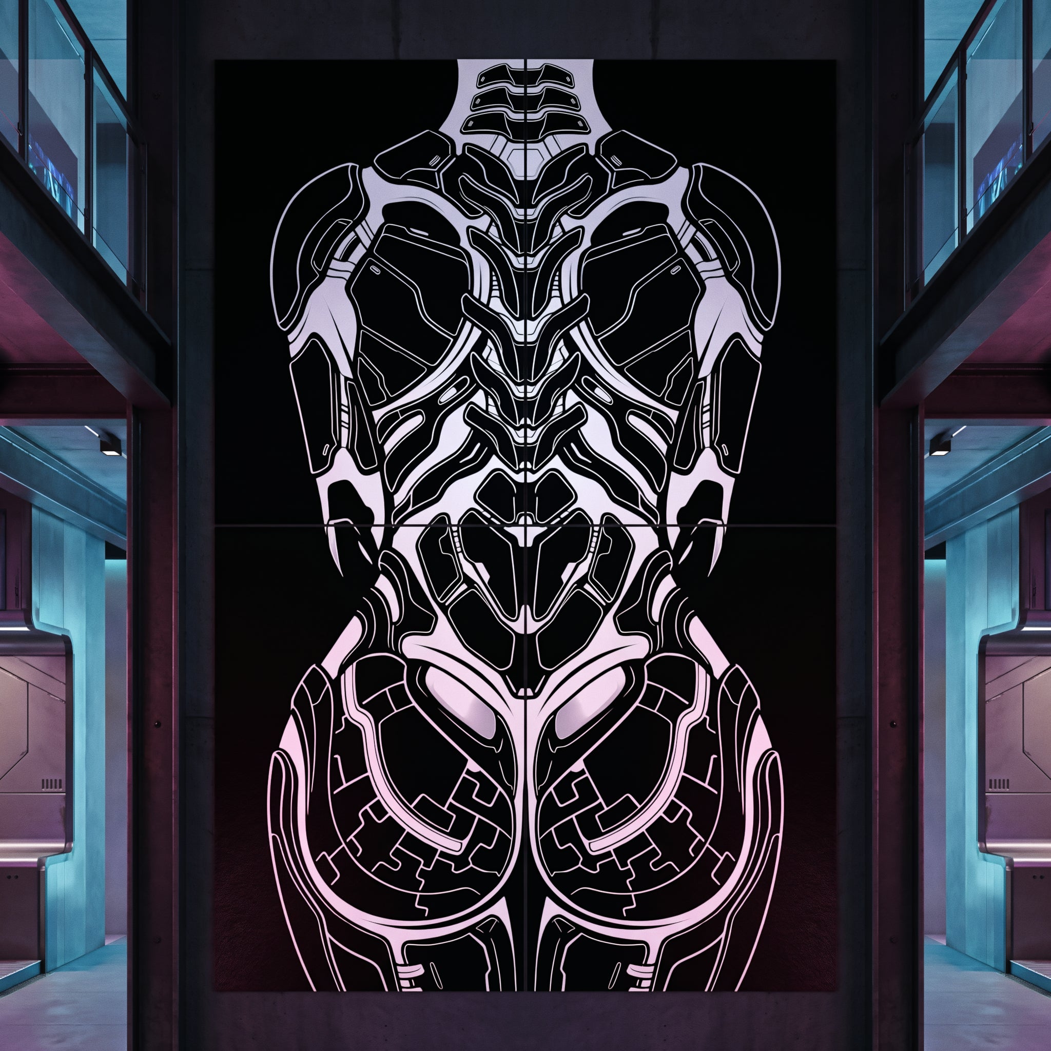 AEGIS | Biomechanical Female Form Op Art | Luxury Multi-Print Wall Art