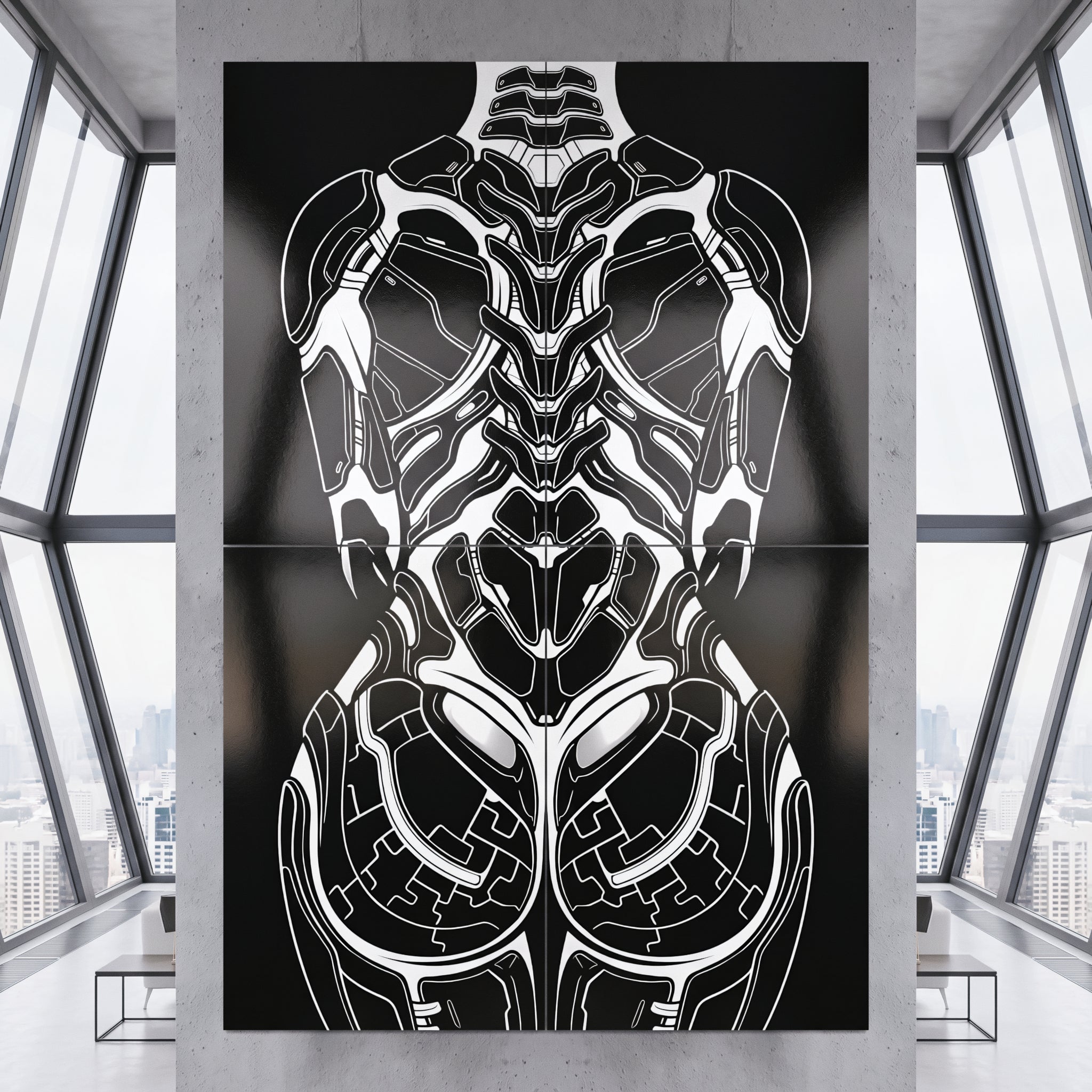 AEGIS | Biomechanical Female Form Op Art | Luxury Multi-Print Wall Art