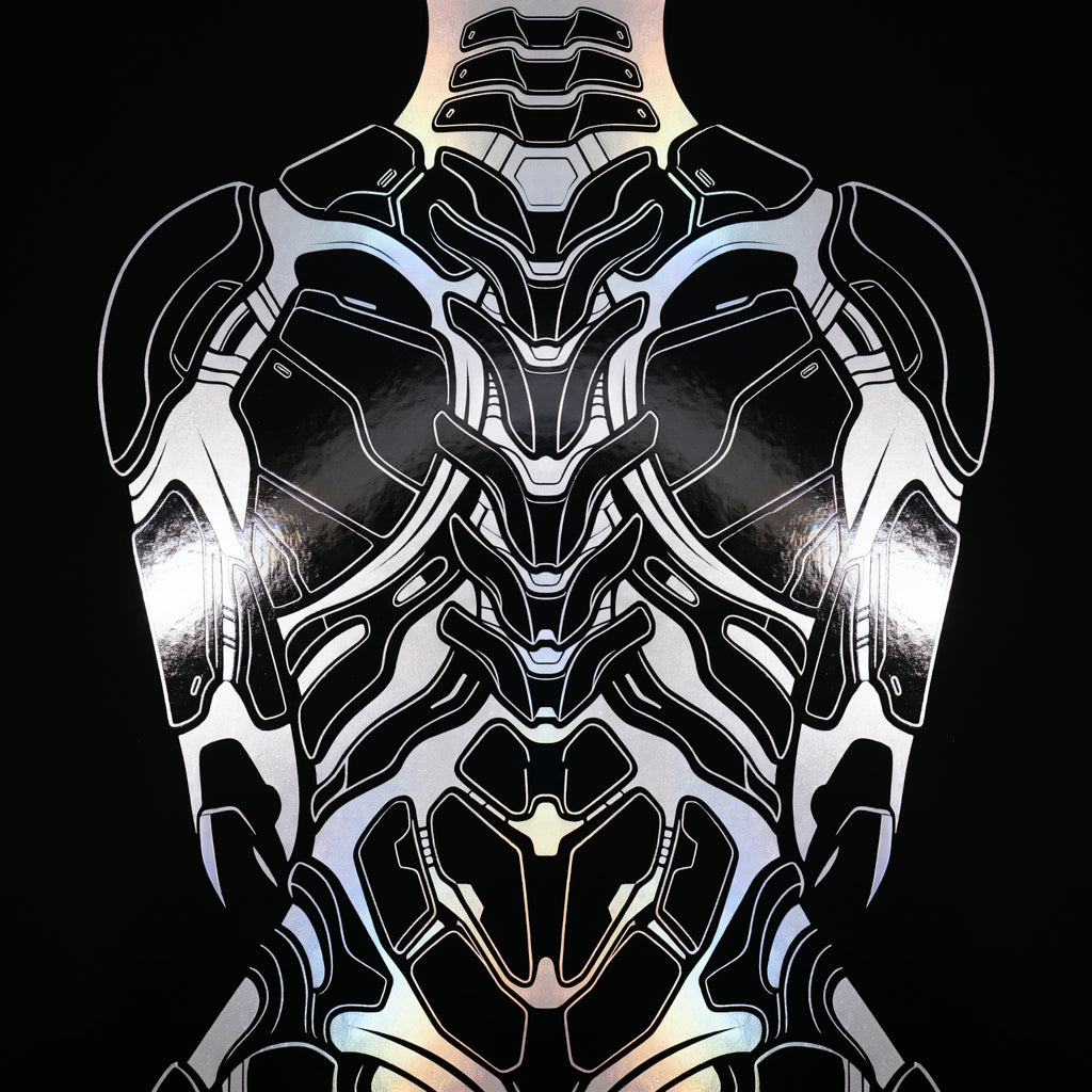 AEGIS | Biomechanical Female Form Op Art | Luxury Multi-Print Wall Art