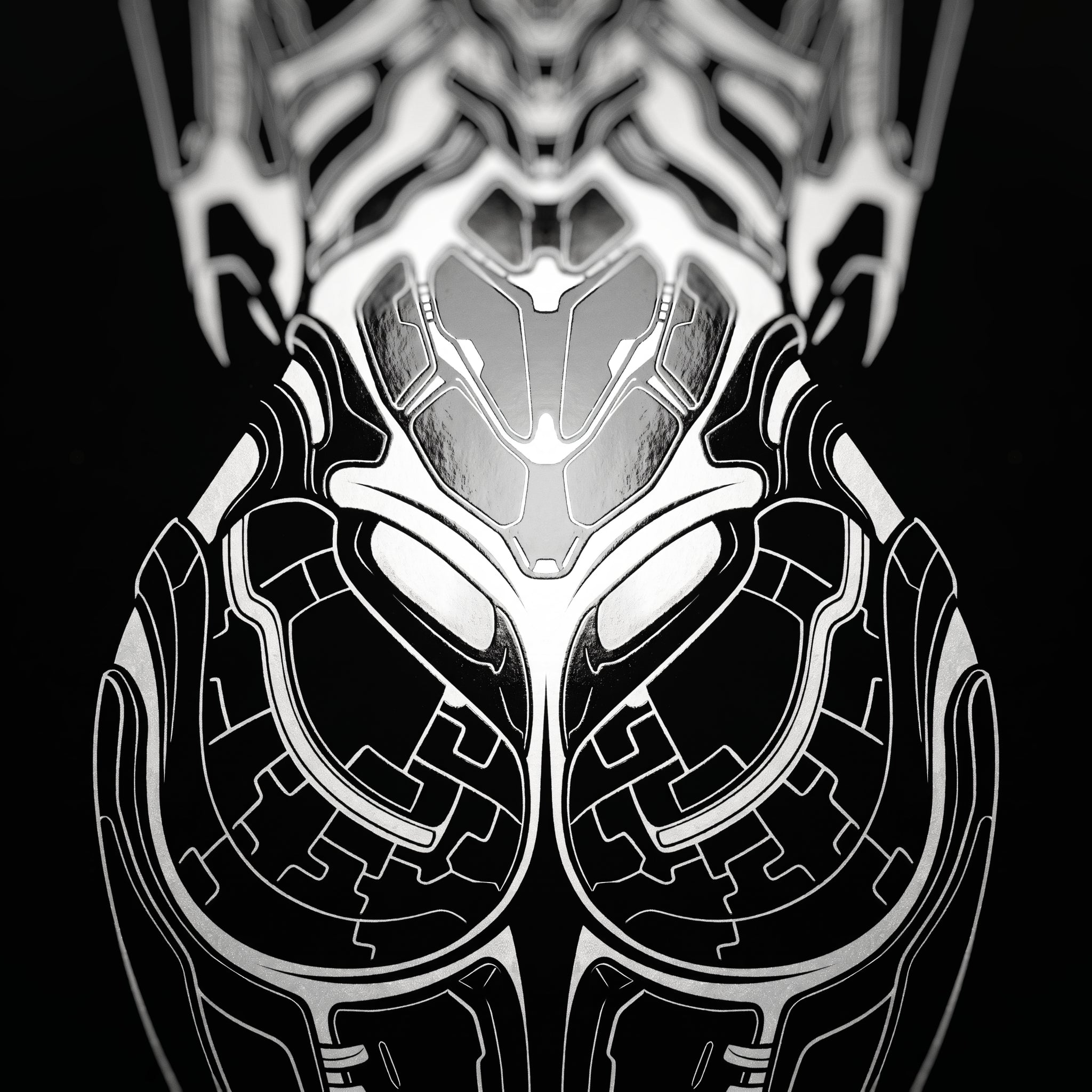 AEGIS | Biomechanical Female Form Op Art | Luxury Multi-Print Wall Art