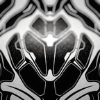 AEGIS | Biomechanical Female Figure Op Art Print | B&W Minimalist Luxury Wall Art