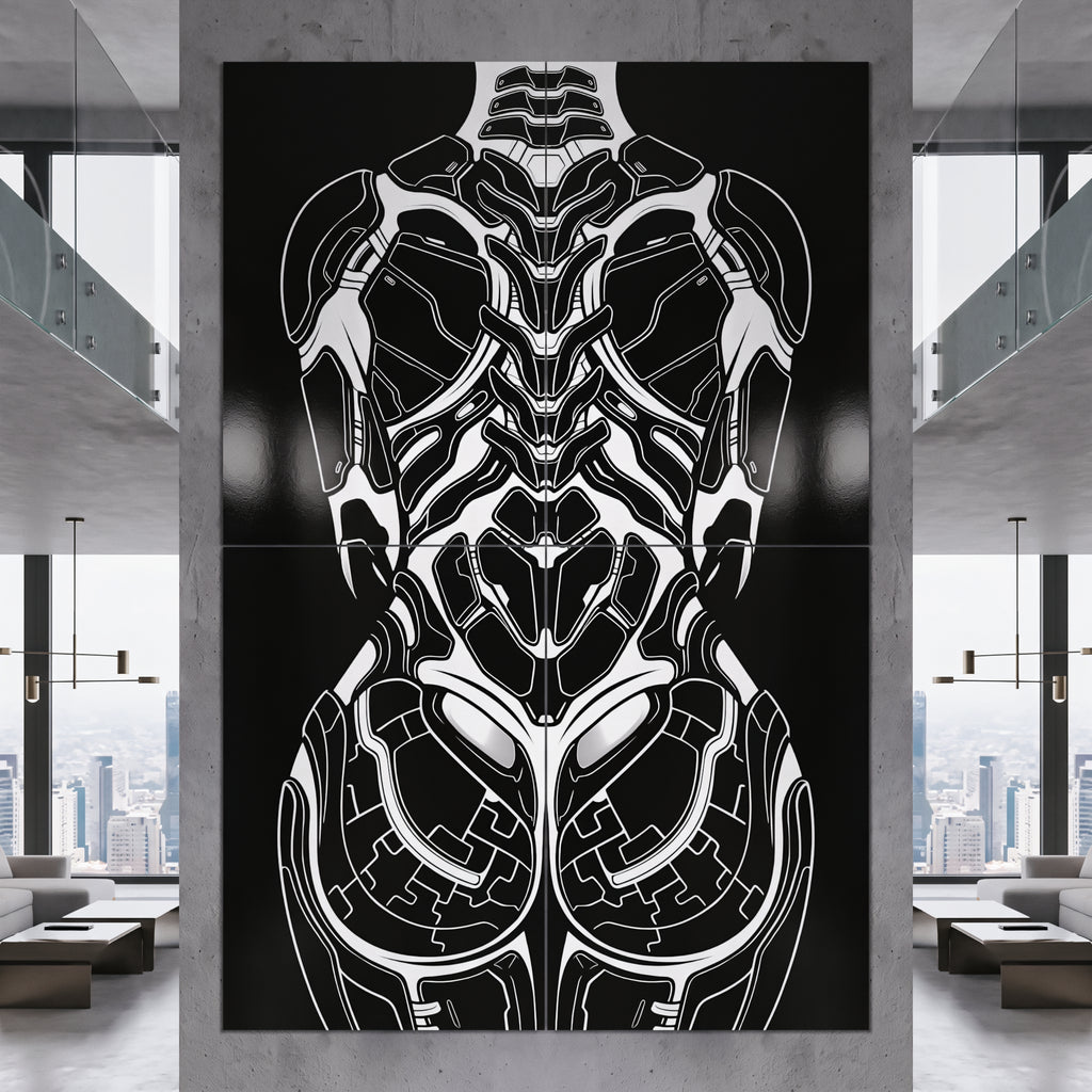 AEGIS | Biomechanical Female Form Op Art | Luxury Multi-Print Wall Art
