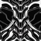 AEGIS | Biomechanical Female Figure Op Art Print | B&W Minimalist Luxury Wall Art