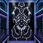 AEGIS | Biomechanical Female Form Op Art | Luxury Multi-Print Wall Art