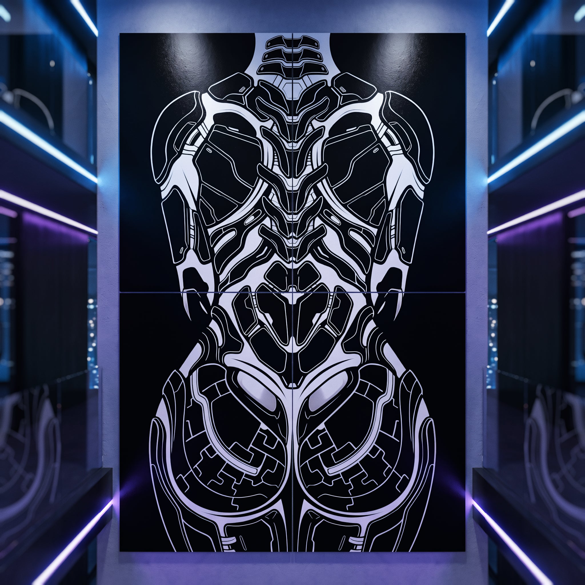 AEGIS | Biomechanical Female Form Op Art | Luxury Multi-Print Wall Art