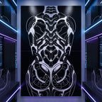 AEGIS | Biomechanical Female Form Op Art | Luxury Multi-Print Wall Art