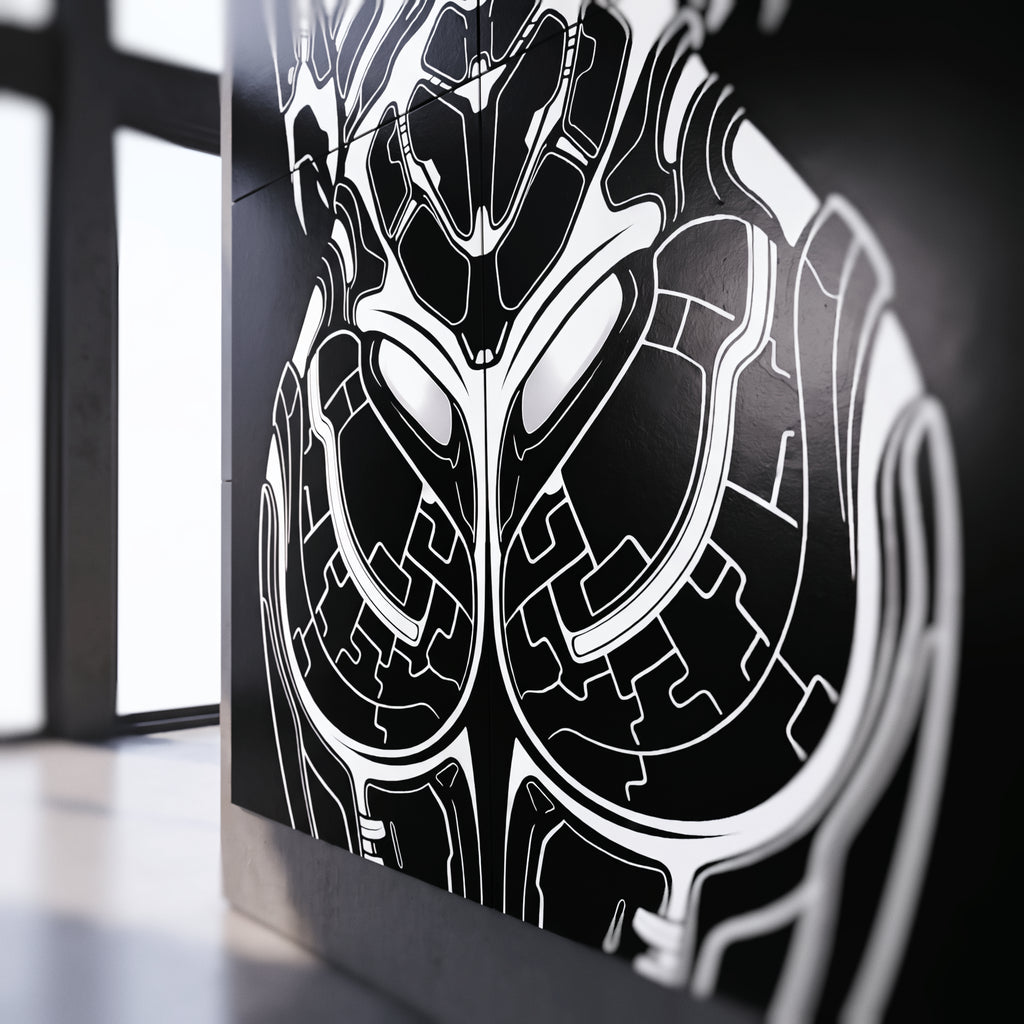 AEGIS | Biomechanical Female Form Op Art | Luxury Multi-Print Wall Art