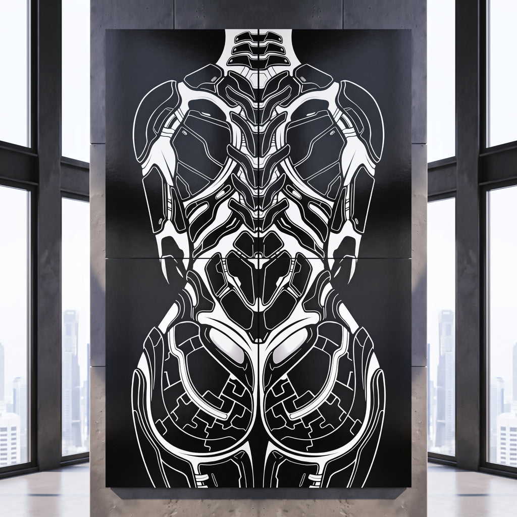AEGIS | Biomechanical Female Form Op Art | Luxury Multi-Print Wall Art
