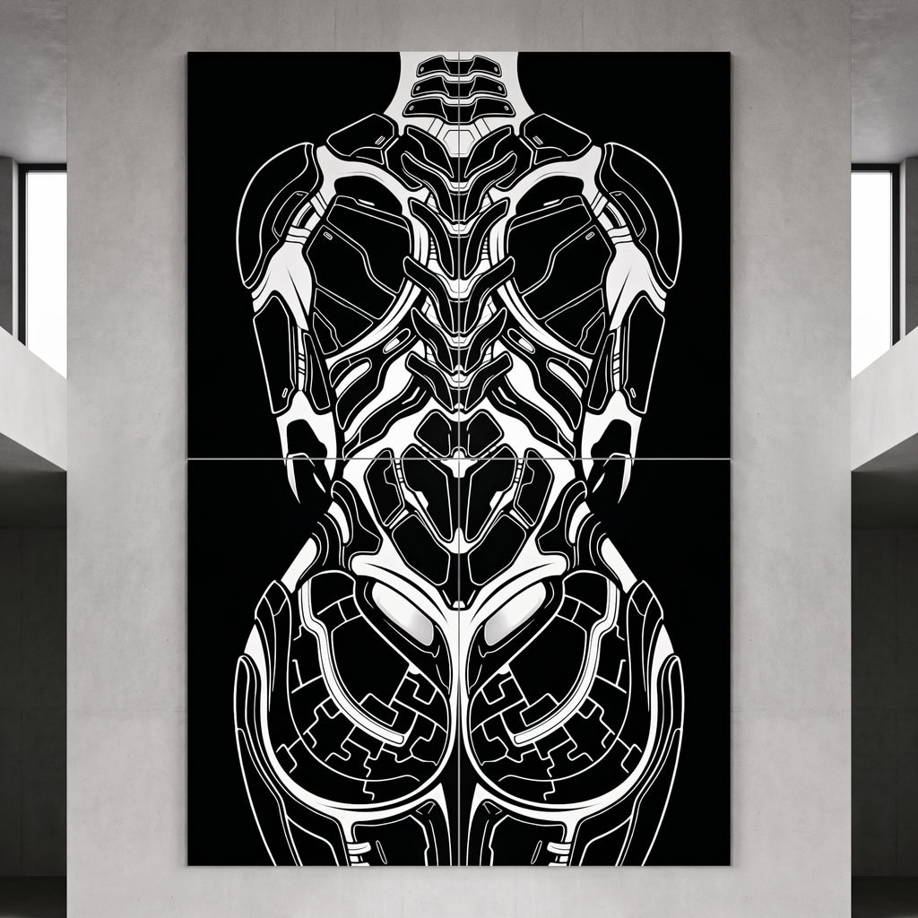 AEGIS | Biomechanical Female Form Op Art | Luxury Multi-Print Wall Art