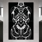 AEGIS | Biomechanical Female Form Op Art | Luxury Multi-Print Wall Art