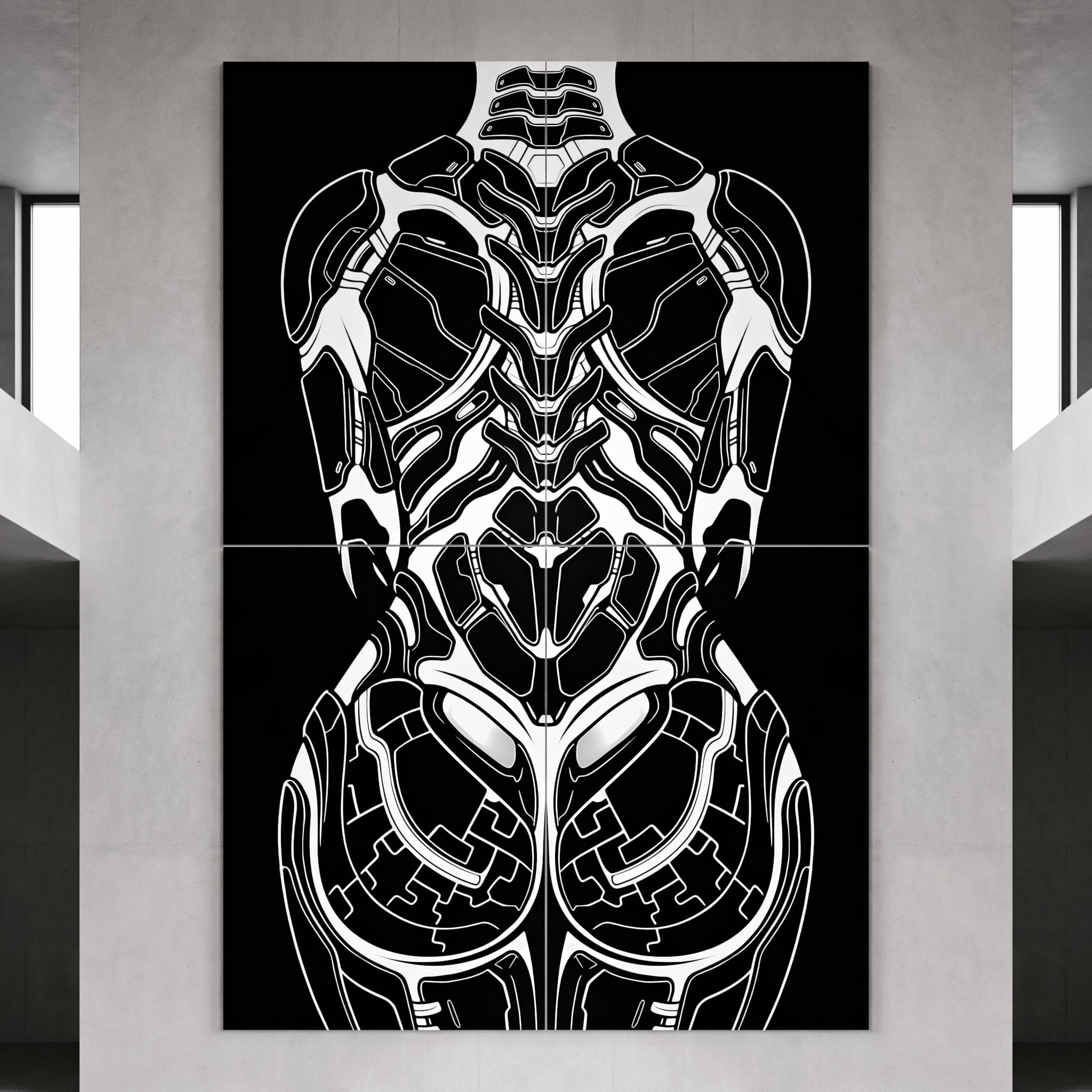 AEGIS | Biomechanical Female Form Op Art | Luxury Multi-Print Wall Art