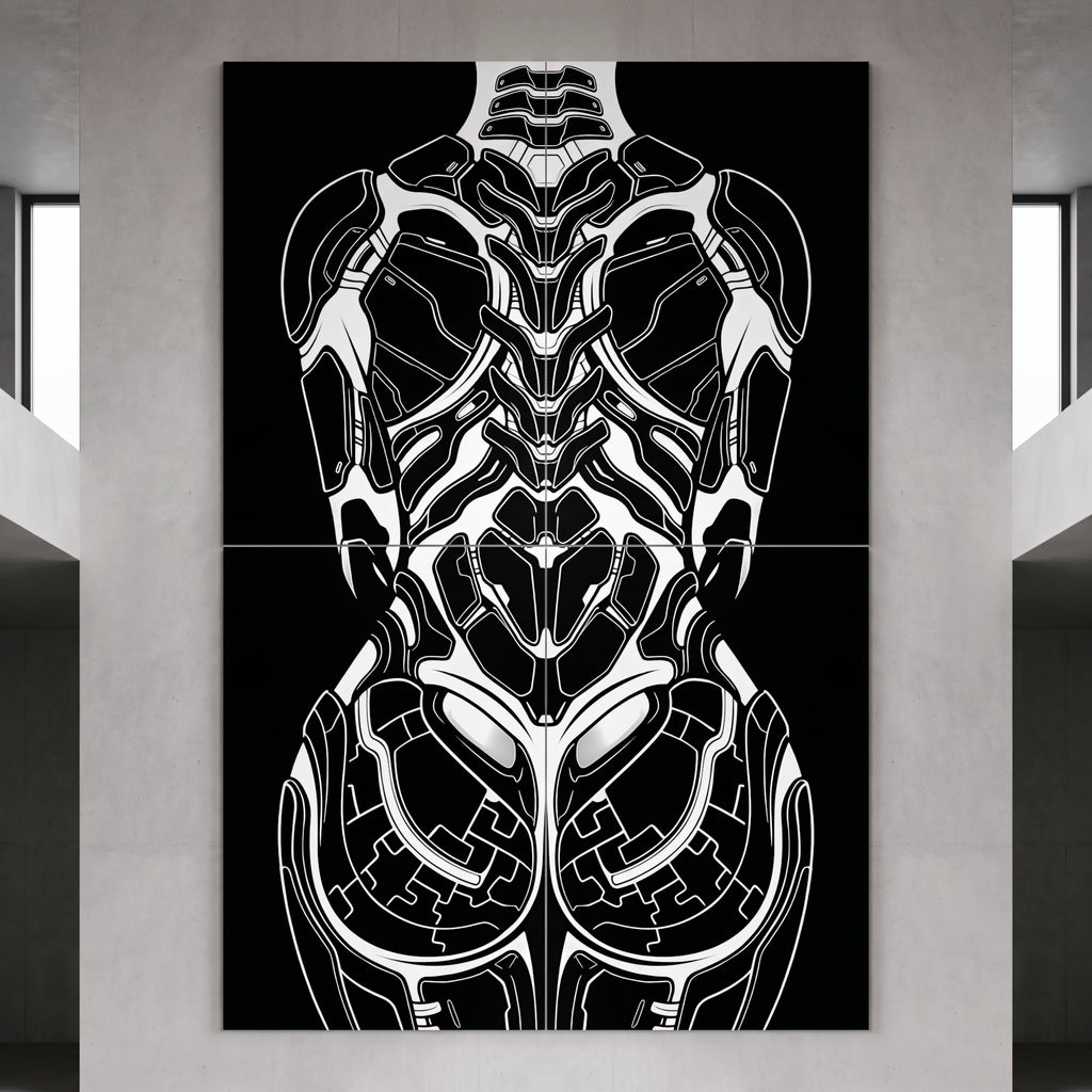AEGIS | Biomechanical Female Form Op Art | Luxury Multi-Print Wall Art