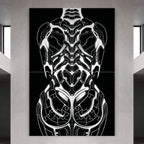 AEGIS | Biomechanical Female Form Op Art | Luxury Multi-Print Wall Art