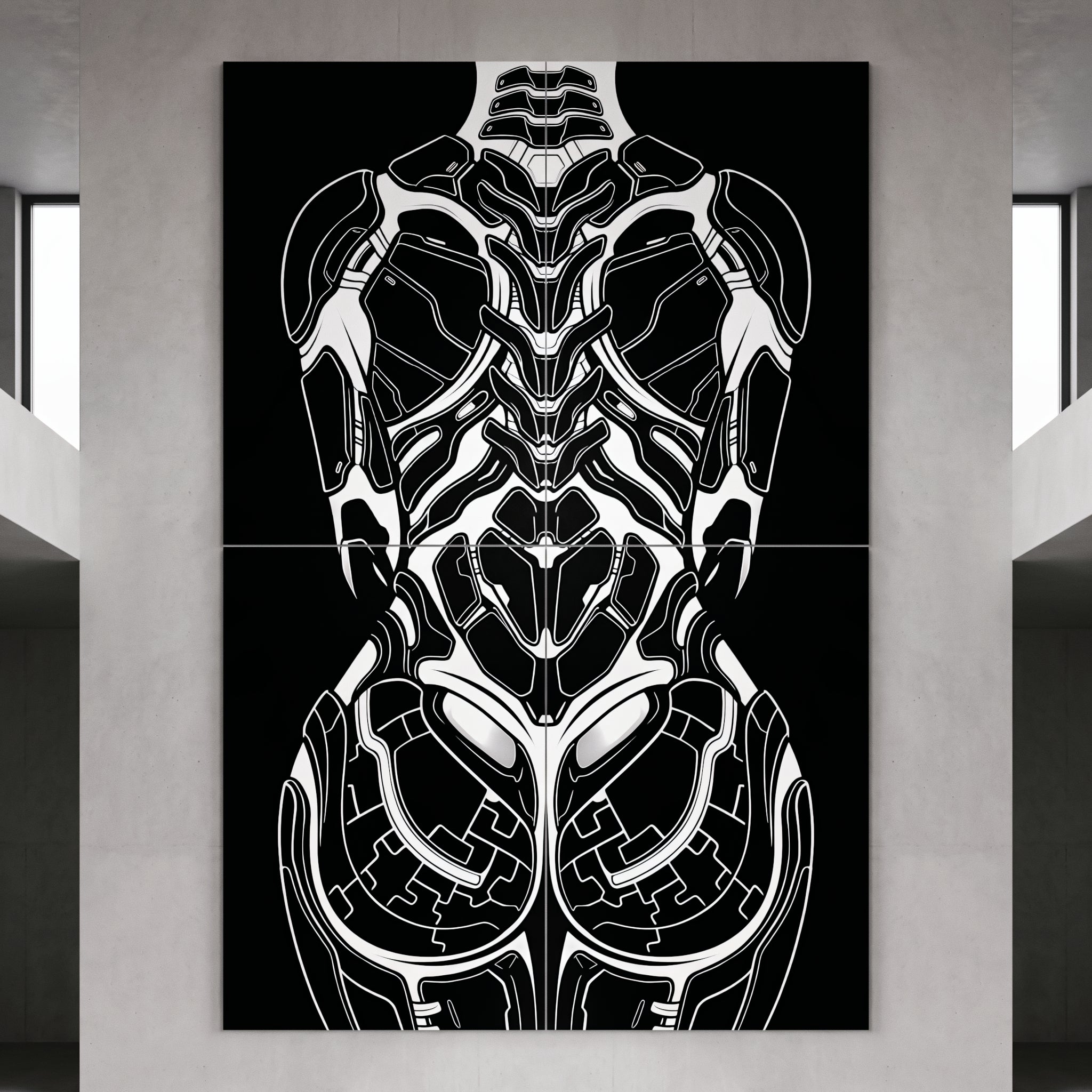 AEGIS | Biomechanical Female Form Op Art | Luxury Multi-Print Wall Art