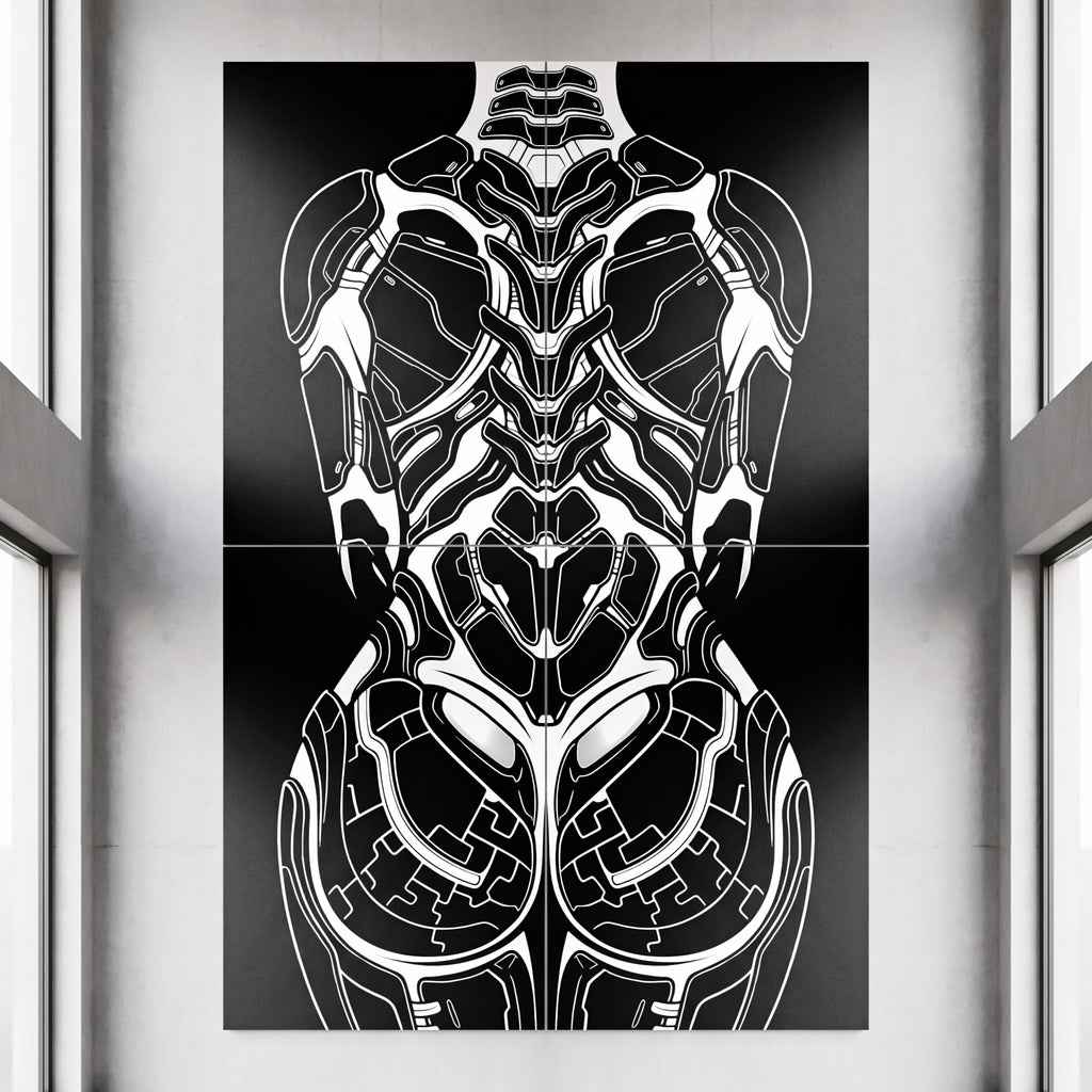 AEGIS | Biomechanical Female Form Op Art | Luxury Multi-Print Wall Art