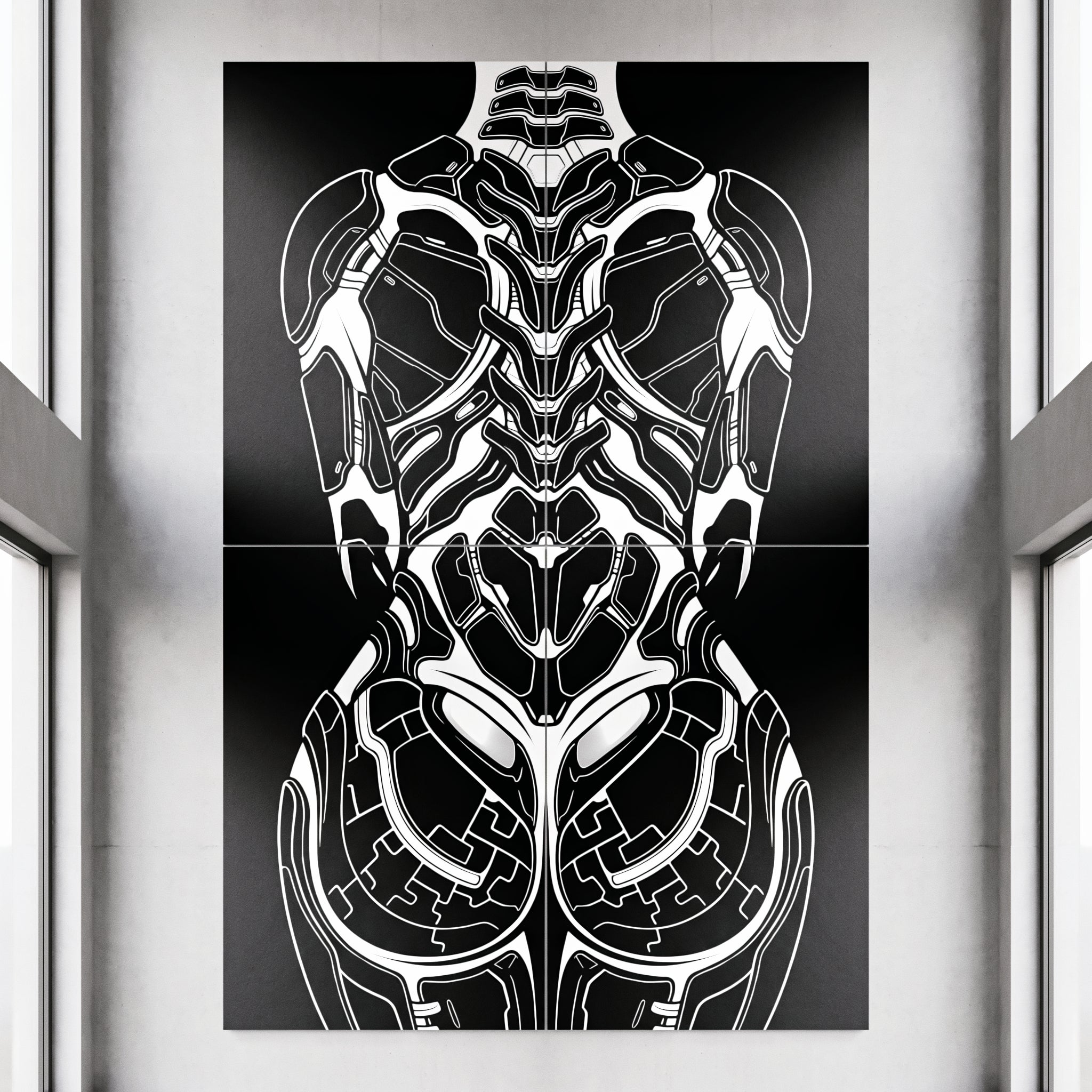 AEGIS | Biomechanical Female Form Op Art | Luxury Multi-Print Wall Art