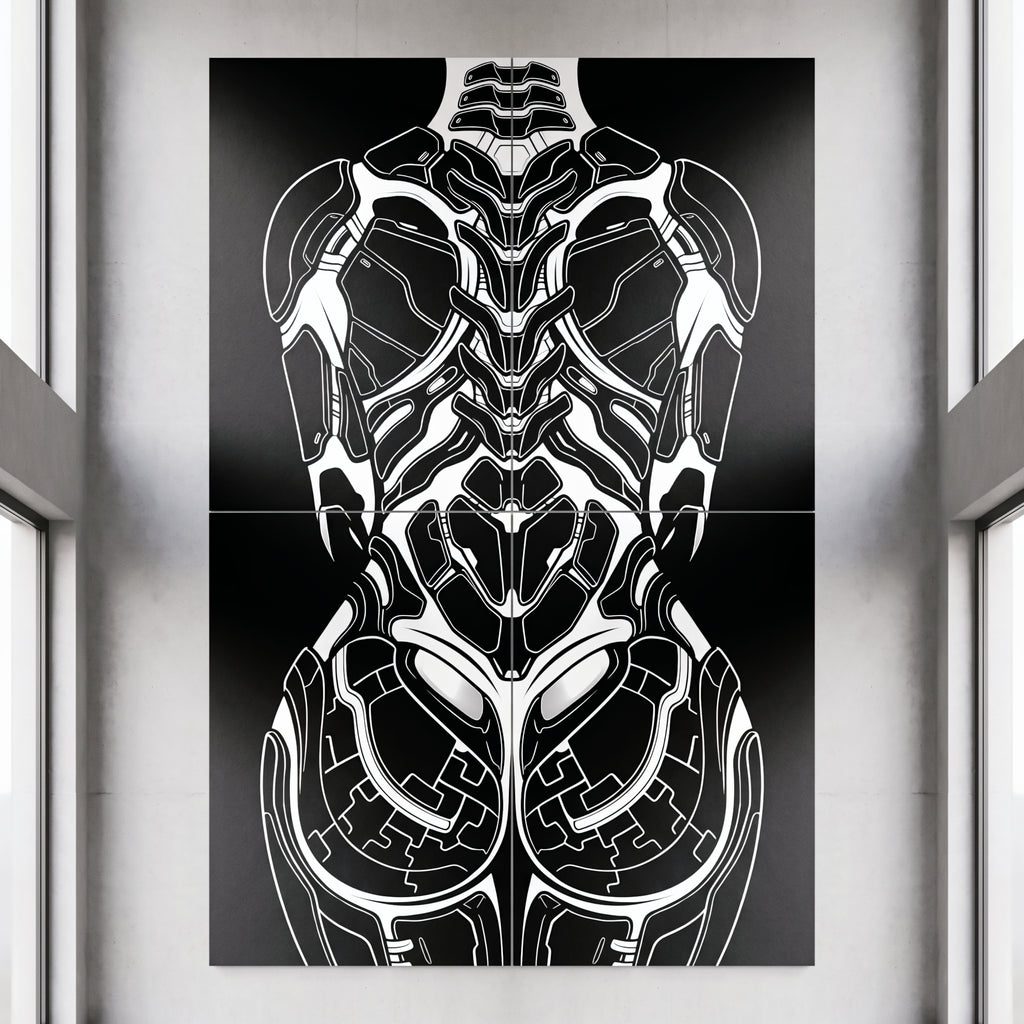 AEGIS | Biomechanical Female Form Op Art | Luxury Multi-Print Wall Art
