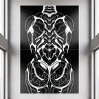 AEGIS | Biomechanical Female Form Op Art | Luxury Multi-Print Wall Art