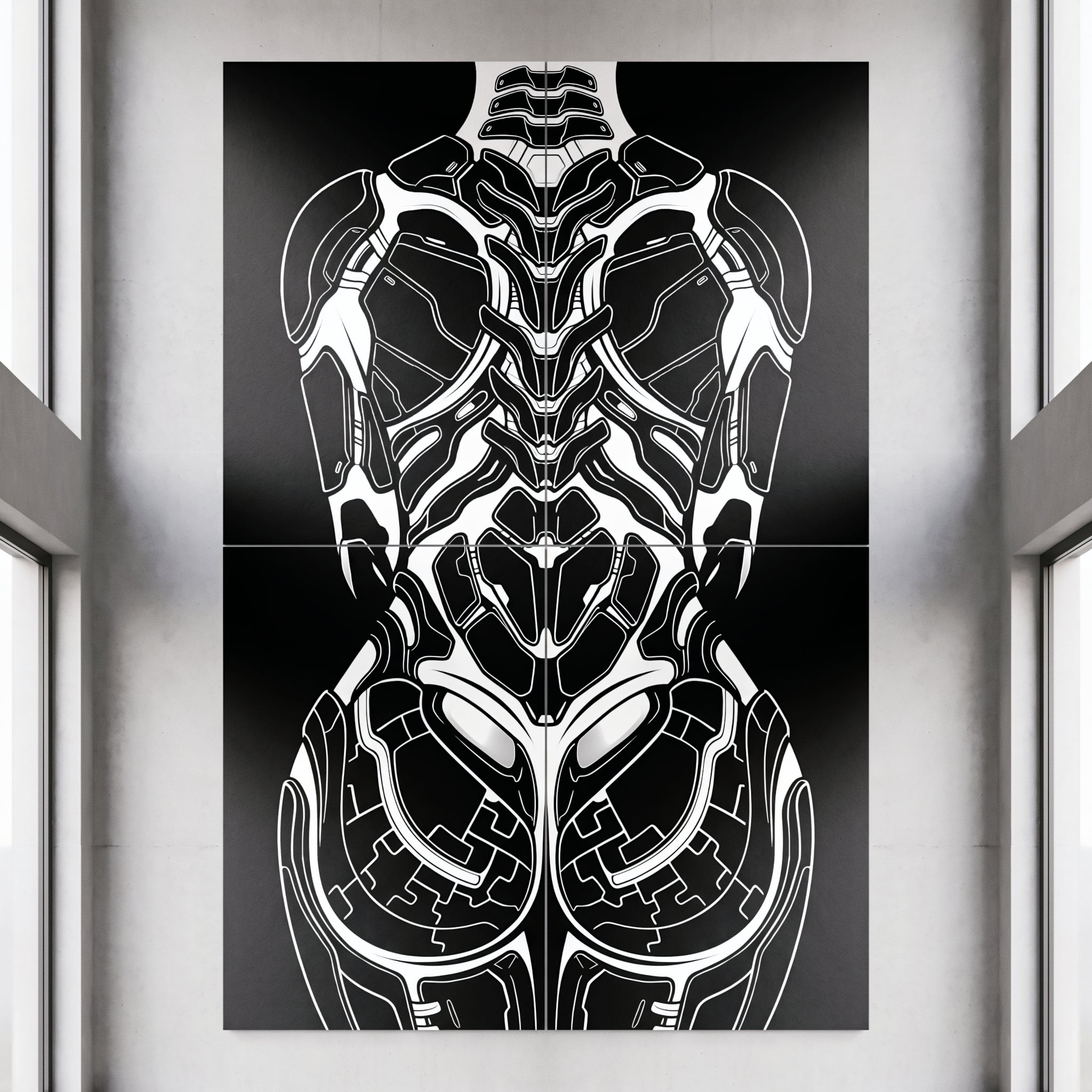 AEGIS | Biomechanical Female Form Op Art | Luxury Multi-Print Wall Art