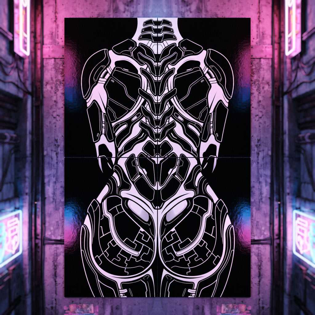 AEGIS | Biomechanical Female Form Op Art | Luxury Multi-Print Wall Art