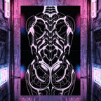 AEGIS | Biomechanical Female Form Op Art | Luxury Multi-Print Wall Art
