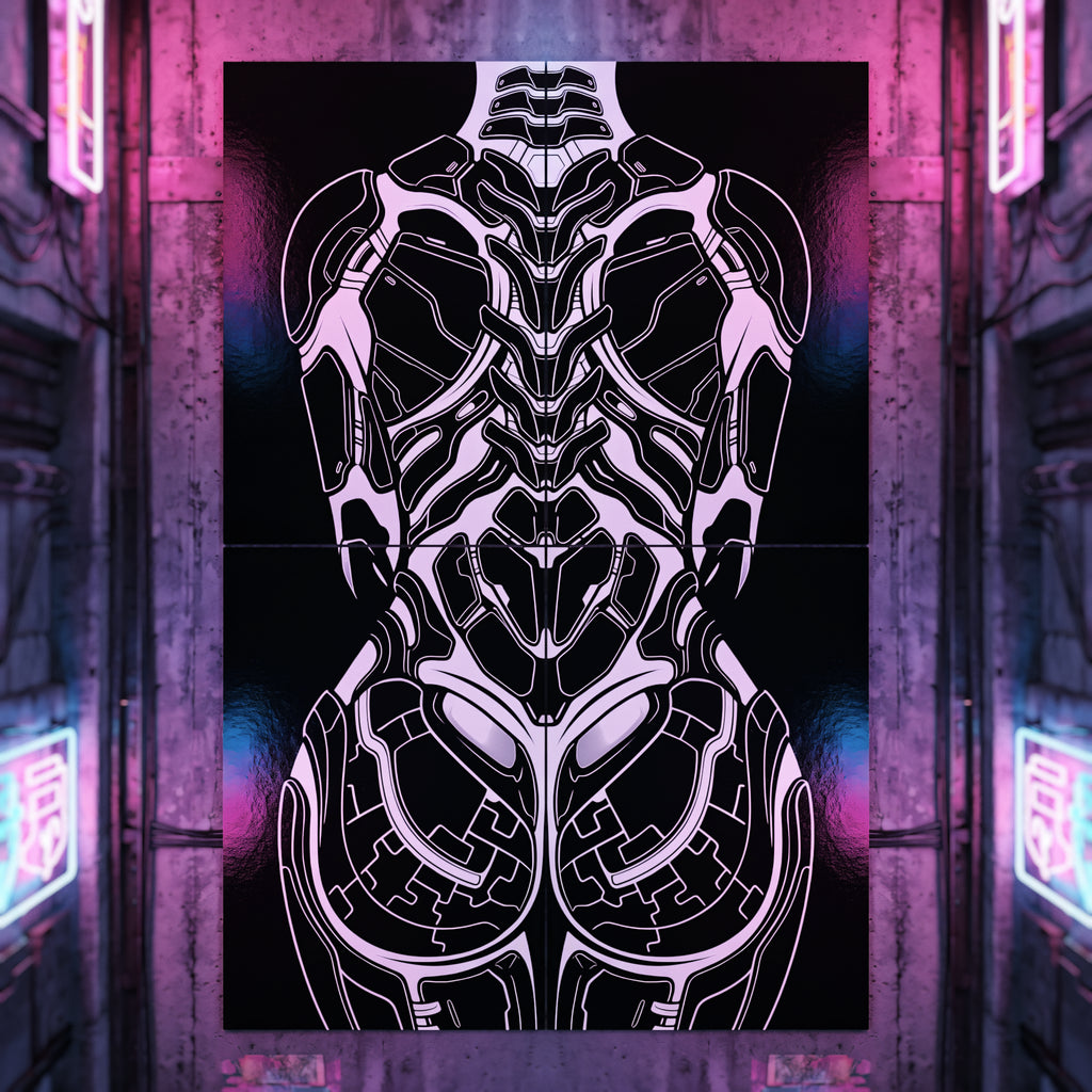 AEGIS | Biomechanical Female Form Op Art | Luxury Multi-Print Wall Art