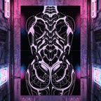 AEGIS | Biomechanical Female Form Op Art | Luxury Multi-Print Wall Art