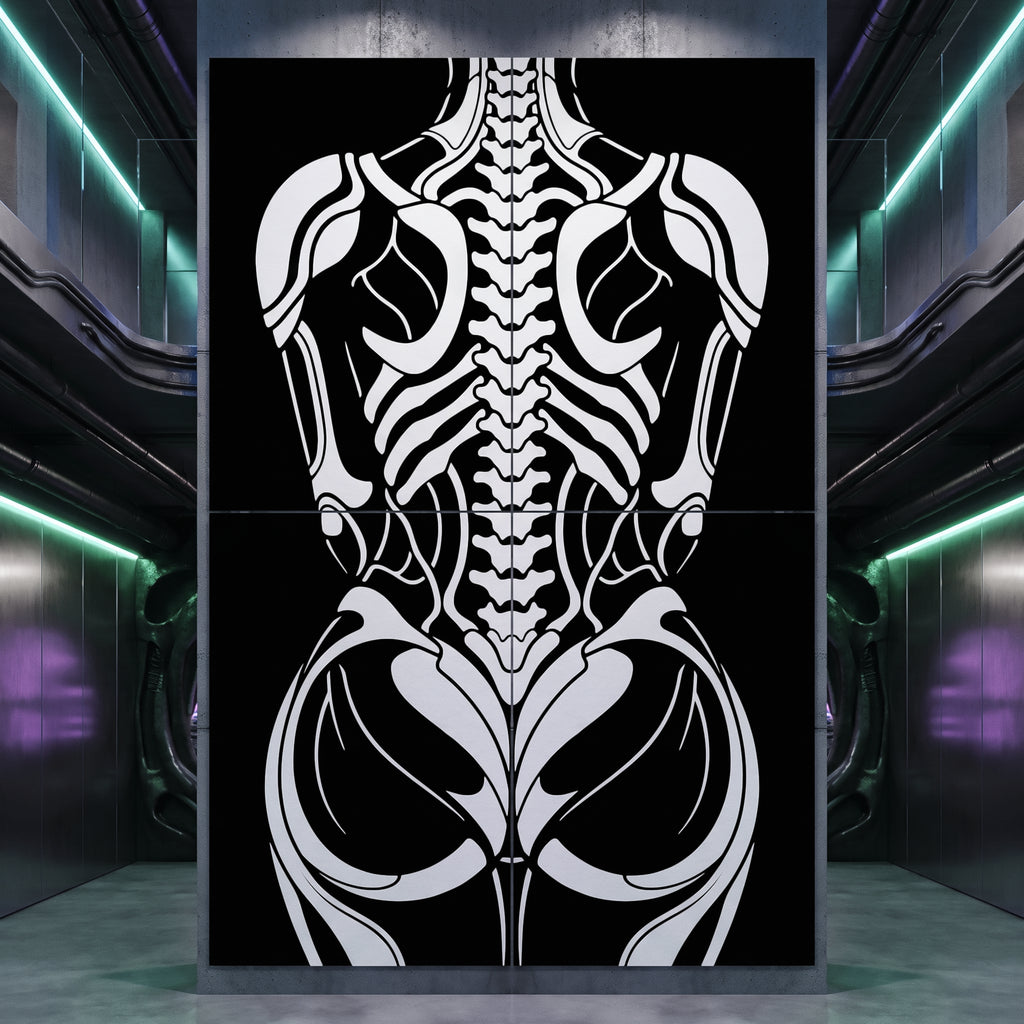 ARMATA | Biomechanical Female Exoskeleton Op Art | Sci-Fi Multi-Print Luxury Wall Art | 1-Of-1