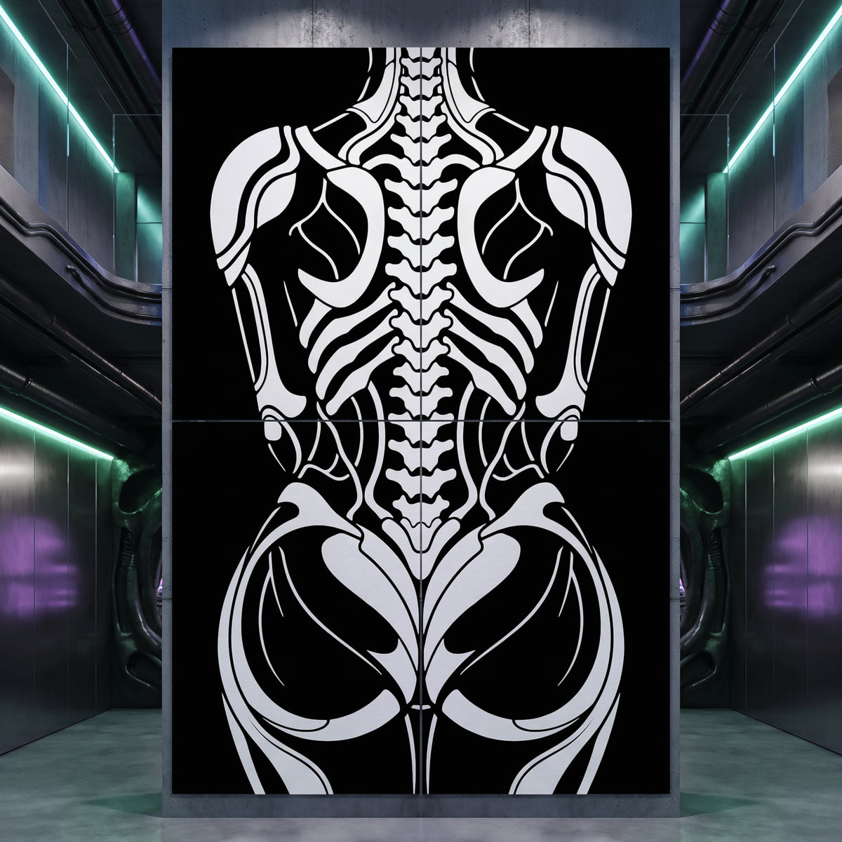 ARMATA | Biomechanical Female Exoskeleton Op Art | Sci-Fi Multi-Print Luxury Wall Art | 1-Of-1