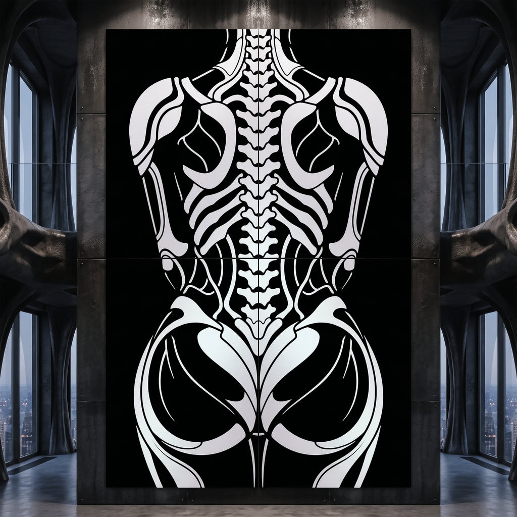 ARMATA | Biomechanical Female Exoskeleton Op Art | Sci-Fi Multi-Print Luxury Wall Art | 1-Of-1