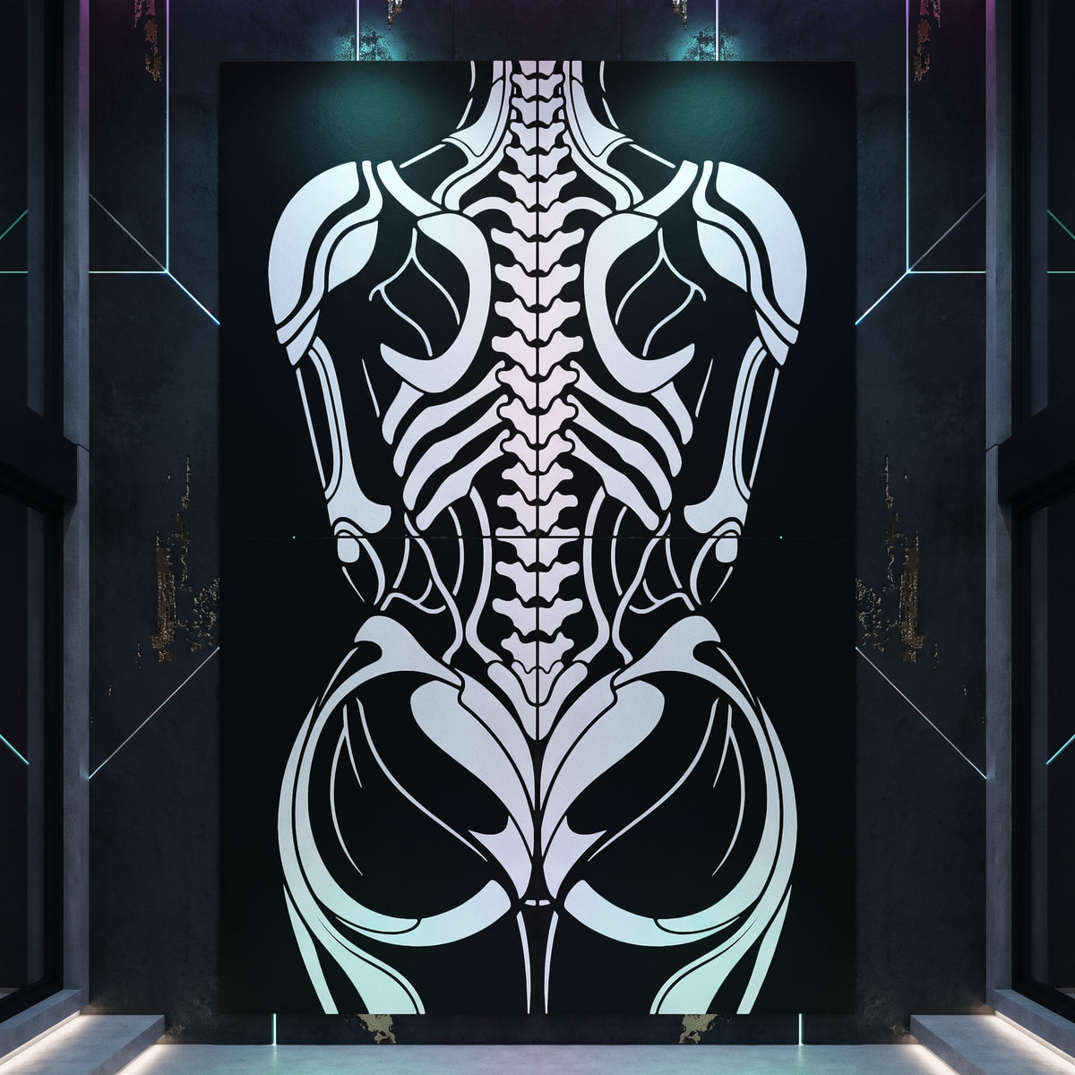 ARMATA | Biomechanical Female Exoskeleton Op Art | Sci-Fi Multi-Print Luxury Wall Art | 1-Of-1
