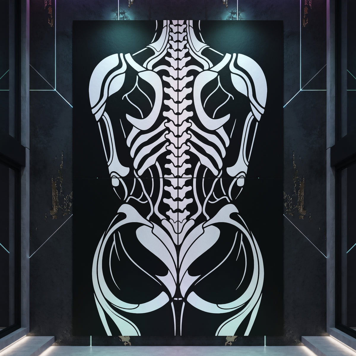 ARMATA | Biomechanical Female Exoskeleton Op Art | Sci-Fi Multi-Print Luxury Wall Art | 1-Of-1